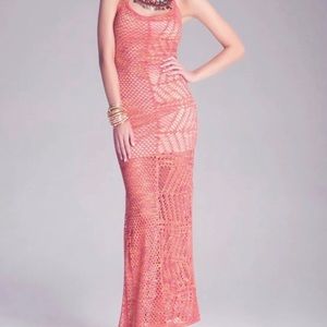 Crocheted Beaded Bebe Maxi Dress